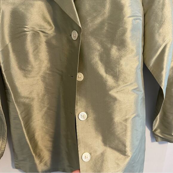 Vintage Sutton Studio Green Raw Silk 4 - Picture 11 of 12